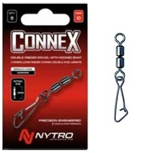 Afbeelding van Nytro NTR Double Feeder Swivel with Hooked Snap Maat : 8