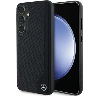 Afbeelding van Mercedes Benz Debossed Line Back Case (MagSafe Compatible) Geschikt voor Samsung Galaxy S24 (S921) Zwart