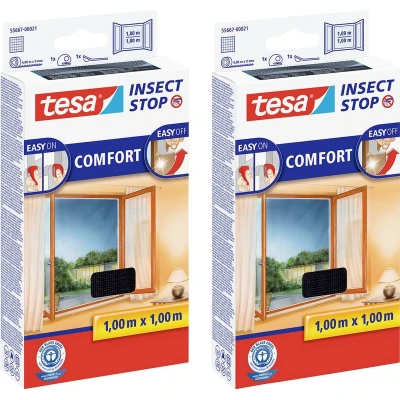 Afbeelding van tesa COMFORT 55667 00500 00 Vliegenhor (b x h) 1000 mm Antraciet 2 stuk(s)
