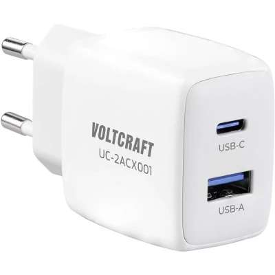Afbeelding van VOLTCRAFT UC 2ACX001 USB oplader 25 W Binnen Uitgangsstroom (max.) 2.08 A 2 x USB, C bus (Power Delivery) GaN
