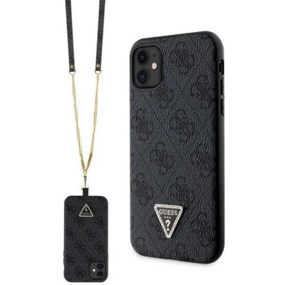 Afbeelding van Guess 4G Triangle Crossbody Back Case Geschikt voor Apple iPhone 11/XR (6.1&quot;) Zwart