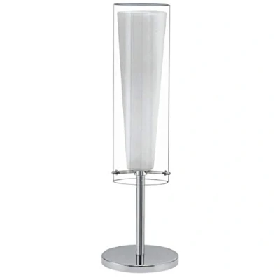 Afbeelding van Eglo Pinto Tafellamp 1 Lichts Ø110mm. Chroom Helder, Wit