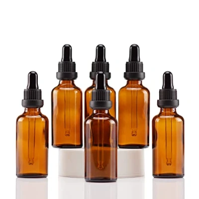 Afbeelding van Yizhao Druppelfles 50ml Amber, Pipetfles Glas met [Glazen Pipet Druppelaar],Apothekersfles voor Etherische Olie, Parfumoliën, Aromatherapie, Geuren, Vloeistof 6 Pcs