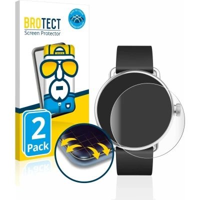 Afbeelding van BROTECT Screenprotector voor Withings ScanWatch (42 mm) Folie Beschermfolie transparant volledig dekking (2 Stuks)
