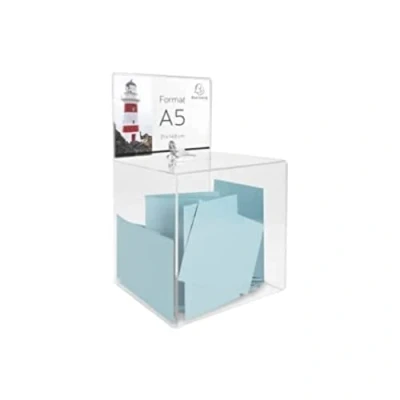 Afbeelding van Exacompta Ref. 89258D 1 urn met afsluitbaar deksel voor bankbiljetten, stemmingen, ideeëndozen, donaties, A5 display, helder acryl Afmetingen: 21 x cm Kristalkleur