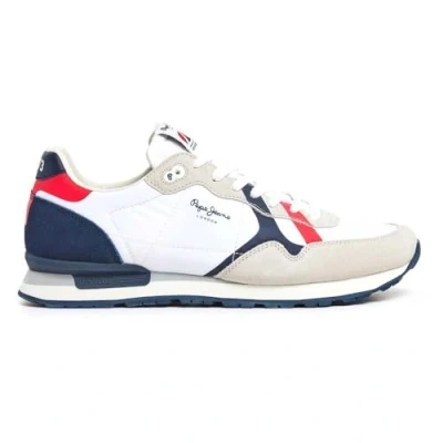 Afbeelding van Pepe Jeans BRIT ROAD Sneakers laag, Heren, Maat: 43, White Leer en textiel