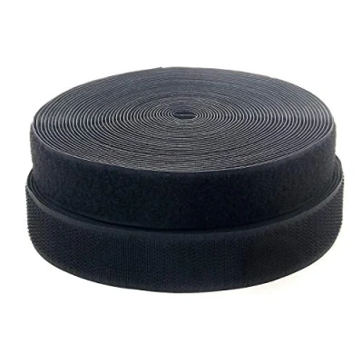Afbeelding van TUKA TKB5034 Klittenband, 12 meter x 50 mm, niet klevend, haak en lus voor naaien, stoffen band, sluiting, m gesp, zwart,