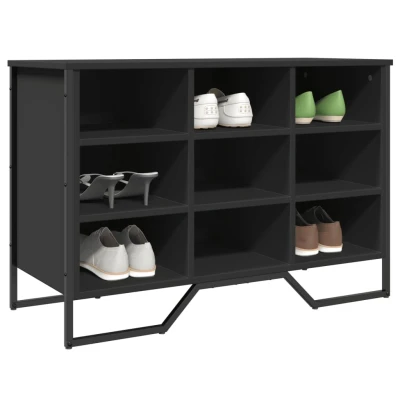 Afbeelding van Schoenenkast 90x38x61,5 cm bewerkt hout zwart