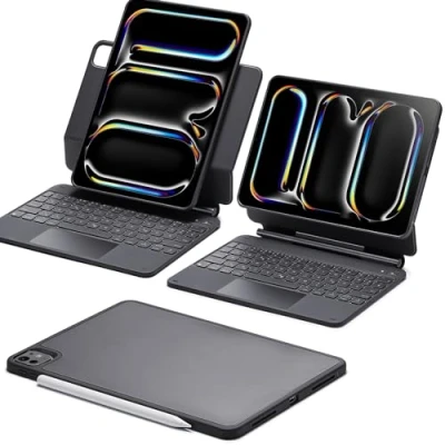 Afbeelding van ESR iPad Pro 11 inch (M4 2024) hoes met toetsenbord, toetsenbordhoes verstelbare magnetische standaard, hoog/hoge modus, afneembare beschermhoes, 360 serie, zwart