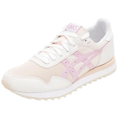 Afbeelding van Asics Sportstyle Tiger Runner II Sneakers laag, Dames, Maat: 40.5, Cream/light blue Imitatieleer/ textiel