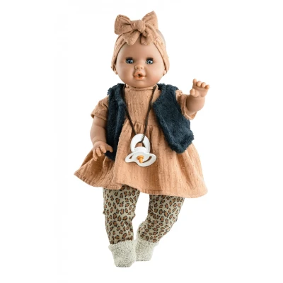 Afbeelding van Paola Reina Pop Sonia Met Geluid 36 cm. Luipaardprint
