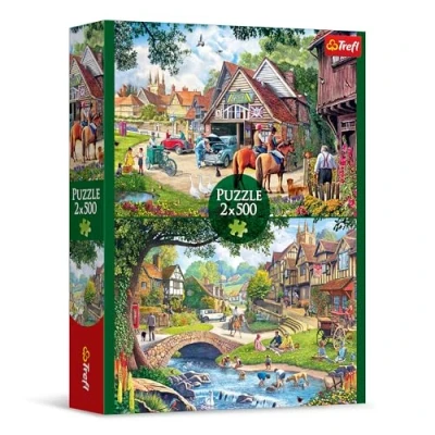 Afbeelding van Trefl 2 in 1 puzzel: Idyllisch leven x 500 stukjes Set van twee puzzels, doe het zelf, creatief entertainment, voor volwassenen en kinderen vanaf 10 jaar