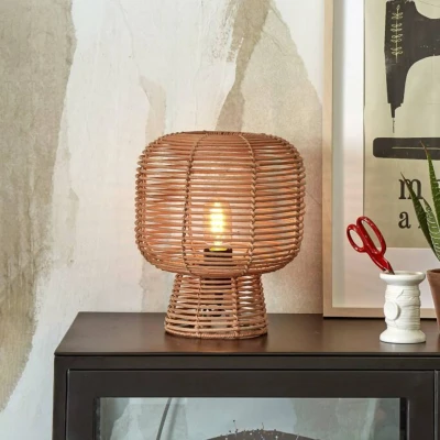 Afbeelding van GOOD&amp;MOJO Tafellamp Tanami Rotan Ø27cm
