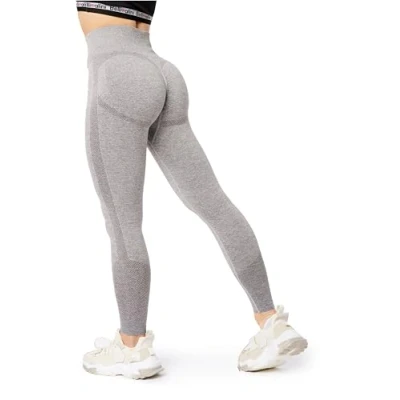 Afbeelding van Bellivalini BLV BLV50 254 LE Dames Leggings Push Up High Waist Scrunch Vrijetijdsbroek Lang Sport Sporbroek Yogabroek Lit Grau Gemêleerd S