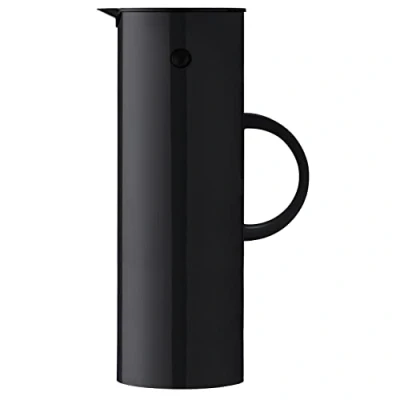 Afbeelding van Stelton EM77 Thermoskan, dubbelwandige thermoskan voor warme of koude dranken, thee en koffiepot met glazen inzetstuk, magnetische tuimelsluiting, schroefsluiting, nostalgisch design, 1,0