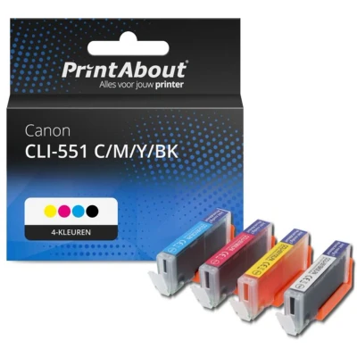 Afbeelding van Huismerk Canon CLI 551 C/M/Y/BK Inktcartridge 4 kleuren Voordeelbundel