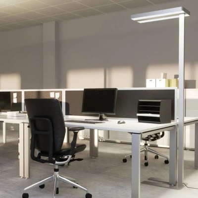 Afbeelding van Arcchio Kantoorverlichting met dimmer 2lichts Aluminium, kunststof H: 195 cm zilver, wit Inclusief lichtbronnen