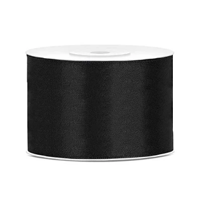 Afbeelding van DaLoKu satijnen lint 6/12/25/38/50/100 mm x 25 m zwart 50