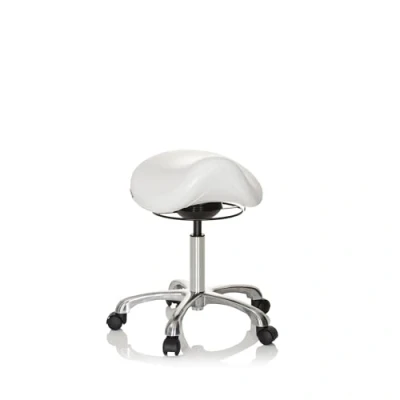Afbeelding van hjh OFFICE Ortho SIT Werkstoel / werkkruk/ verhoogde bureaustoel Wit Kunstleder
