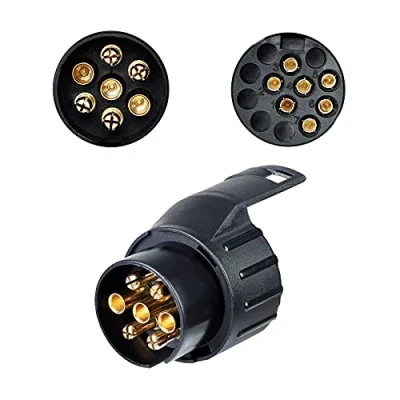 Afbeelding van BEIJISTAR Aanhangeradapter, 7 polig naar 13 polig, adapter voor trekhaak, converterconnector, waterdicht, 12 V, caravan, vrachtwagen, camper, auto&#039;s, boot
