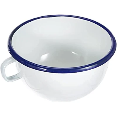 Afbeelding van IBILI 903814 kom met handvat, staal, wit, 14 x 9 cm
