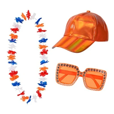 Afbeelding van Boland Holland fan set, Hawaïketting, partybril, muts, Nederland, WK