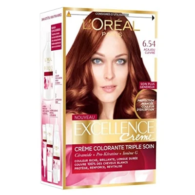 Afbeelding van L&#039;Oréal Paris Excellence Crème, permanente haarverf; nuance: mahonie, koper (6,54)