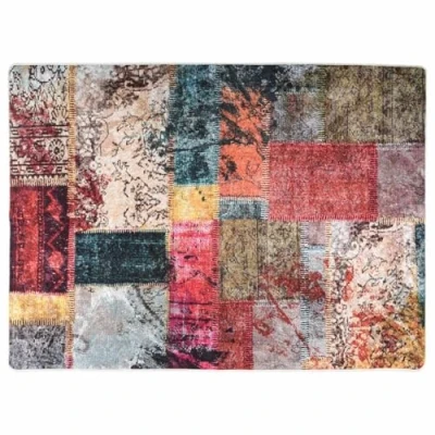 Afbeelding van Vloerkleed wasbaar anti slip 150x230 cm patchwork meerkleurig