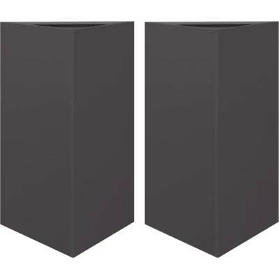 Afbeelding van vidaXL Plantenbakken 2 st driehoek 50x43x75 cm staal zwart