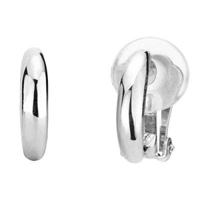 Afbeelding van Traveller Clip Oorbellen Oorclips Dames Zilverkleurig Halfronde Ooringen 14 mm 156795