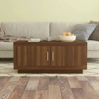 Afbeelding van Salontafel 102x50x45 cm bewerkt hout bruineikenkleurig
