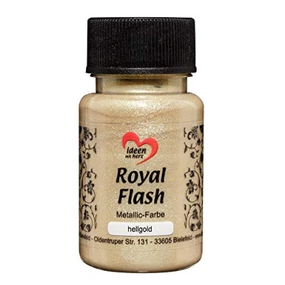 Afbeelding van Royal Flash Metallic acrylverf met de fijnste glitterdeeltjes, 50 ml (lichtgoud)