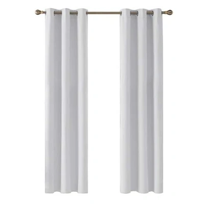 Afbeelding van Deconovo Thermo isolerende verduisteringsgordijnen, voor woonkamer, modern design met oogjes, 107 x 183 cm (breedte hoogte), wit, 2 stuks