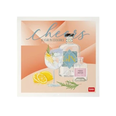 Afbeelding van Legami Wandkalender 2026, Cheers, grote kalender, 12 maanden, jaarplanner, Engels, ruimte voor notities, sterrenbeelden, internationale feesten, 30 x 29 cm
