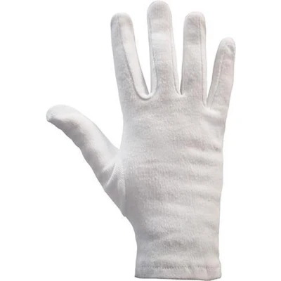 Afbeelding van Handschoen IG66 10 katoen gebleekt z.manchet wit mt (XL)