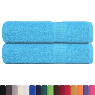 Afbeelding van vidaXL Douchehanddoeken 2 st 70x140 cm 360 g/m² 100% katoen turquoise