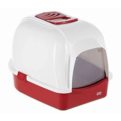 Afbeelding van Ebi Cat House Eclipse Kattenbak Rood / Wit 43x56x40cm