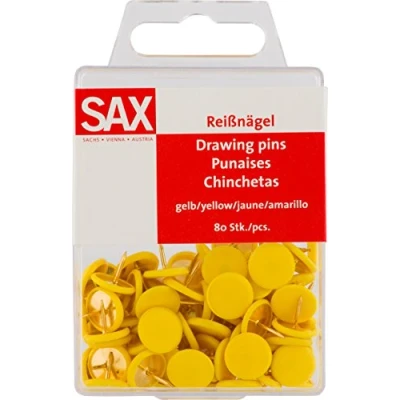 Afbeelding van Sax punaises geel 80 st