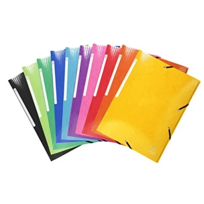 Afbeelding van Exacompta 55929E karton met 3 kleppen, elastiek, 24 x 32 cm, van glanzend karton, 600 g, eendelig, voor documenten tot 3,5 op kleur gesorteerd