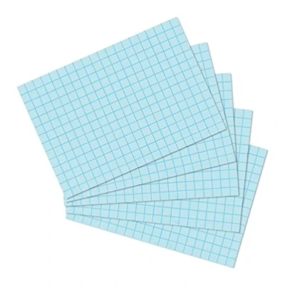 Afbeelding van herlitz Systeemkaarten A6, geruit, blauw, 100 stuks
