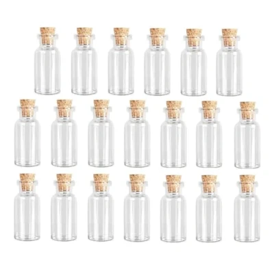 Afbeelding van XNJIHWA 20 stuks mini glazen flessen van 2 ml met berichtsluiting naar wens voor doe het zelf decoratie, geuren