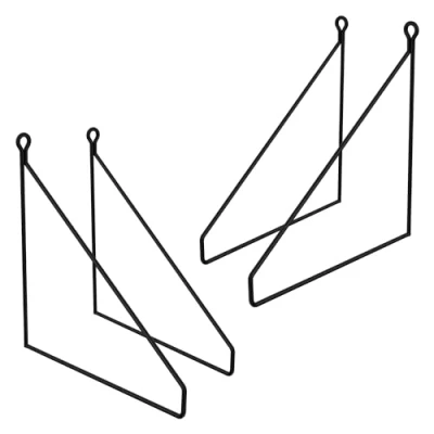 Afbeelding van ML Design 4 stuks plank beugel 250mm zwart, metaal, driehoekige beugels, drijvende beugel, draad muurbeugel, ondersteuning voor wandmontage, wand opknoping