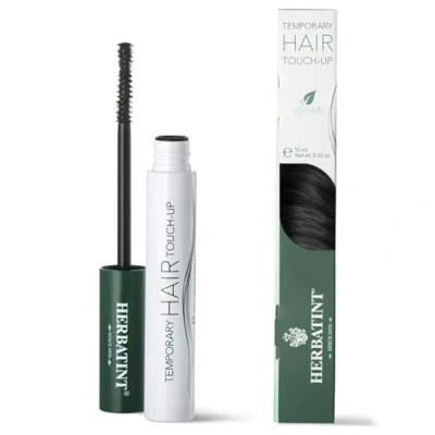 Image de Herbatint Temporary Hair Touch Up Noir Mascara Cheveux pour Retouche Instantanée de Recroissance Couverture Temporaire, Testé dermatologiquement, 93% Ingrédients Origine Naturelle