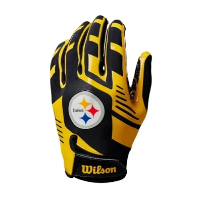 Afbeelding van Wilson Adult NFL Stretch Fit Gloves Team Pittsburgh Steelers