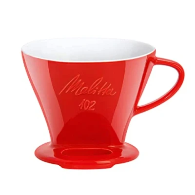 Afbeelding van Melitta Koffiefilterhouder van porselein, Pour Over, rood, maat 102