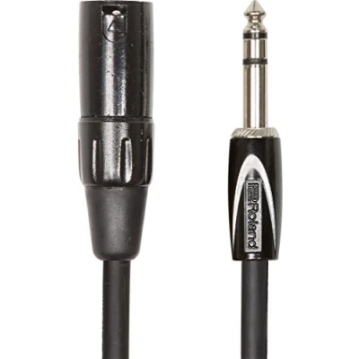 Image de Roland Câble symétrique d’interconnexion gamme Black Jack 1/4 de pouce stéréo vers XLR mâle, 3 m RCC 10 TRXM