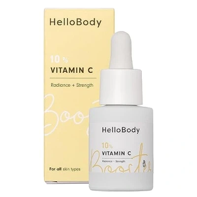 Afbeelding van HelloBody 10% vitamine C Booster (15 ml) revitaliserend en beschermend serum met hyaluronzuur gezichtsverzorgingsbooster om te mengen