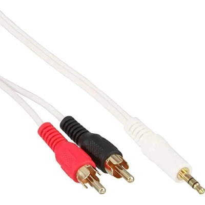 Afbeelding van 3,5mm Jack Tulp stereo audio kabel wit 2,5 meter