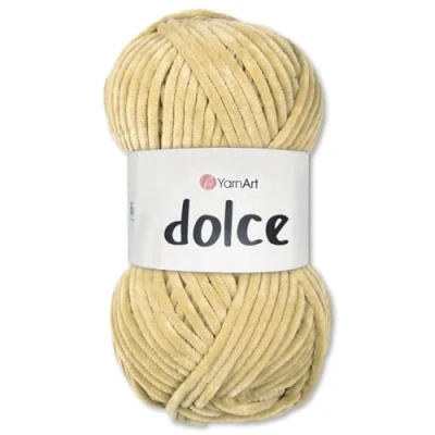 Afbeelding van Frida&#039;s Wollhaus YarnArt Dolce 747 Chenille breiwol, haak en amigurumi garen, 100 g, 64 kleuren, zandkleurig