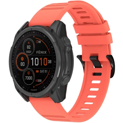 Afbeelding van imoshion QuickFit® Stripe Siliconenbandje Geschikt voor de Garmin Watch 22 mm aansluiting Oranje